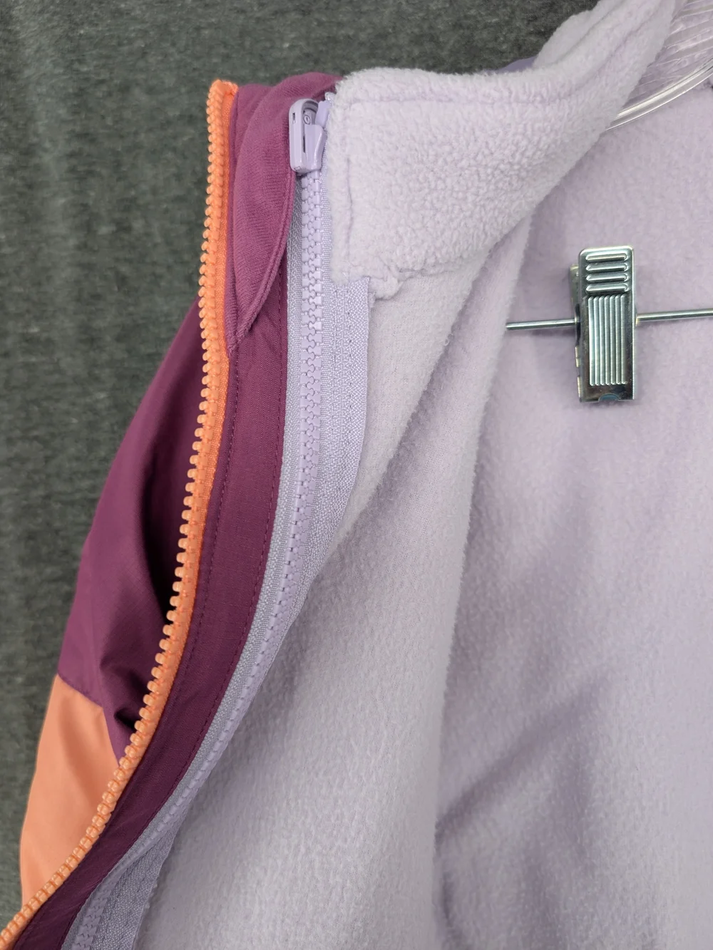 Eddie Bauer Colorblock Raincoat in Purple & Peach